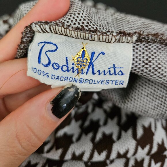 70s Bodin Knits Houndstooth Pull On Maxi Skirt - Picture 10 of 10